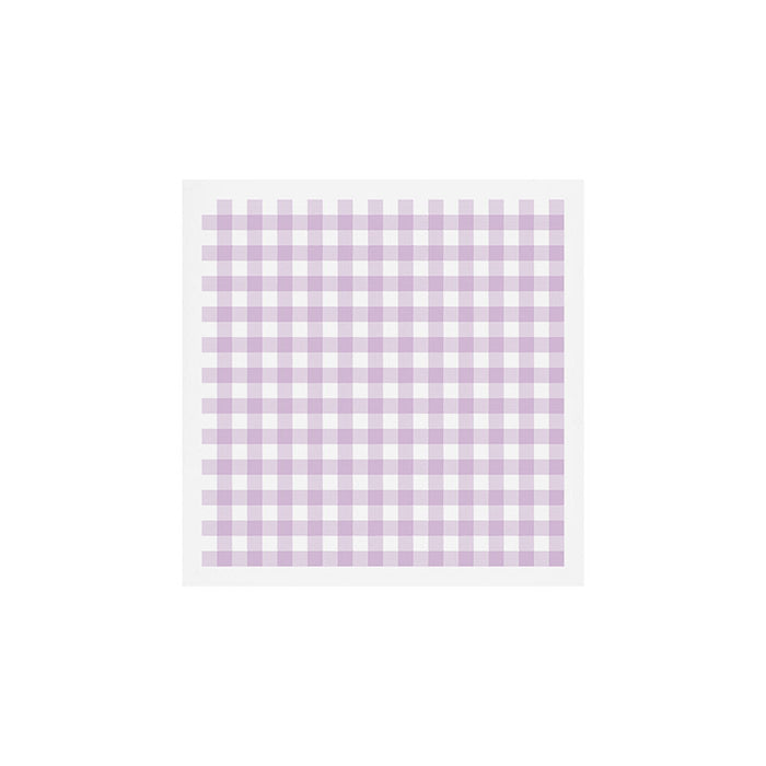Lilac Plaid Gingham Print Art Print Gallery Image 1