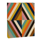 Mid Century Geometric Pattern Technicolor Diamond  Canvas Print Gallery Image 6