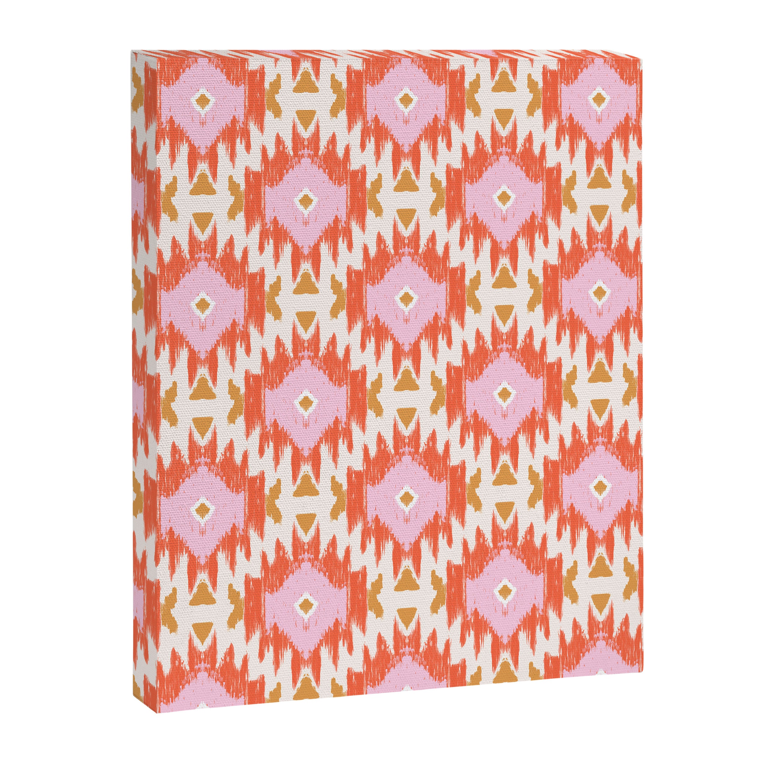 Orange Boho Ikat Pattern Canvas Print Gallery Image 8