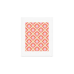 Orange Boho Ikat Pattern Art Print Gallery Image 1