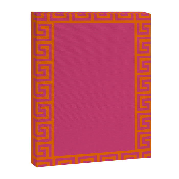 Pink Greek Key Print Canvas Print Gallery Image 1