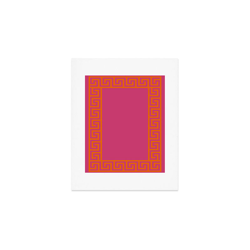 Pink Greek Key Print Art Print Gallery Image 1