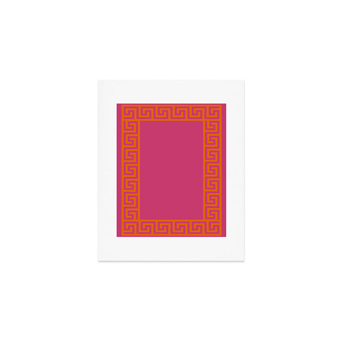 Pink Greek Key Print Art Print Gallery Image 1