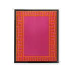 Pink Greek Key Print Framed Canvas Print Gallery Image 8
