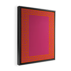 Pink Greek Key Print Framed Canvas Print Gallery Image 2