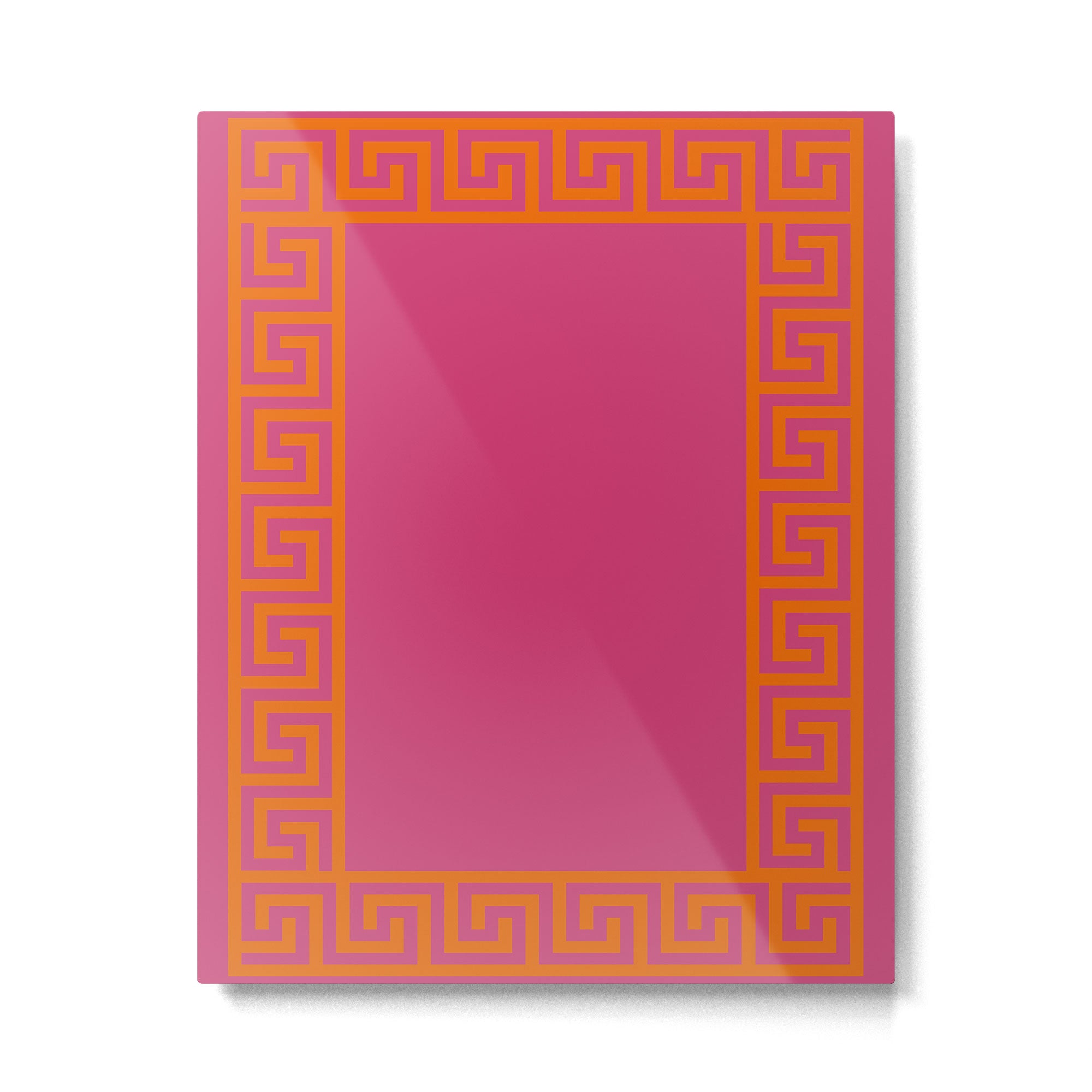 Pink Greek Key Print Metal Print Gallery Image 6