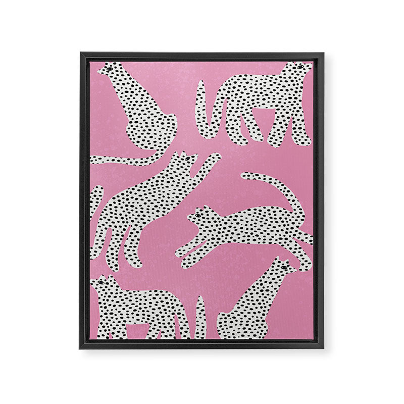 Pink Leopard Framed Canvas Print Gallery Image 8