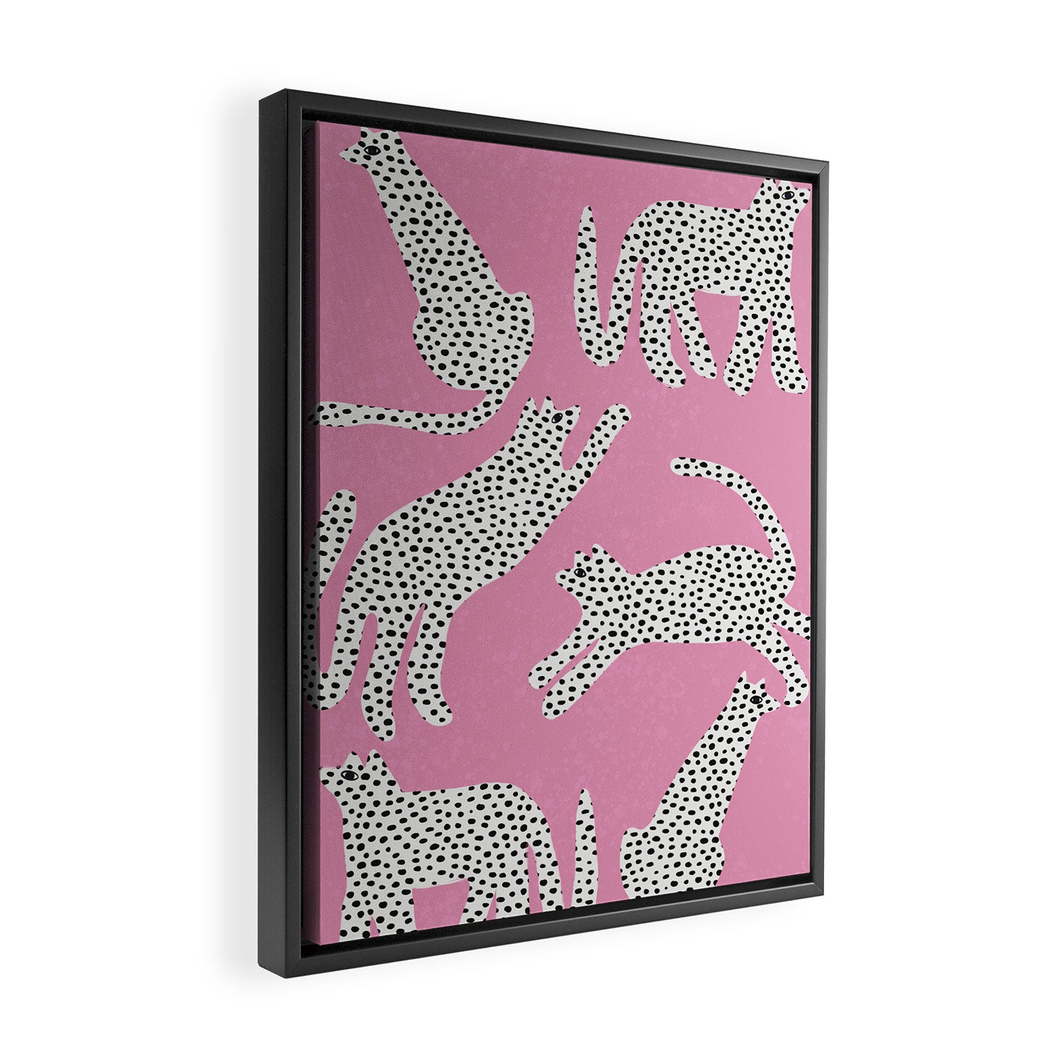 Pink Leopard Framed Canvas Print Gallery Image 2