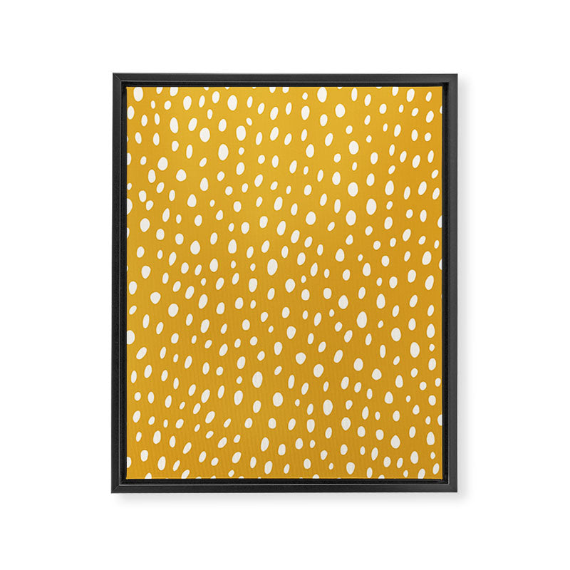 Yellow Polka Dot Spotted Pattern Abstract Print Dots Framed Canvas Print Gallery Image 8