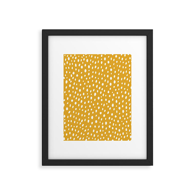 Yellow Polka Dot Spotted Pattern Abstract Print Dots Framed Art Print Gallery Image 6