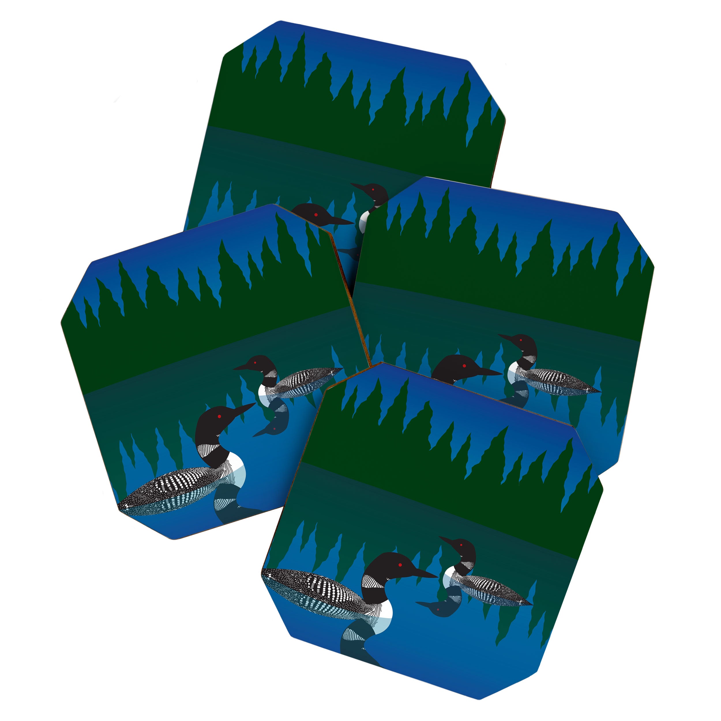 Loons in a Woodland Lake Coaster Gallery Image 1