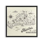 Martha's Vineyard Map Framed Canvas Print Gallery Image 3