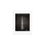 Apollo 11 Saturn V Blueprint in High Resolution (black) Art Print Gallery Image 1