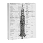 Apollo 11 Saturn V Blueprint in High Resolution (white) Canvas Print Gallery Image 6