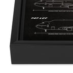 Boeing 747 Family Blueprint in High Resolution (black) Framed Canvas Print Gallery Image 3