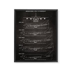 Boeing 747 Family Blueprint in High Resolution (black) Framed Canvas Print Gallery Image 6