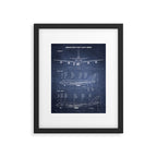 Boeing 747-SP and 747-100 Blueprint in High Resolution (dark blue) Framed Art Print Gallery Image 5