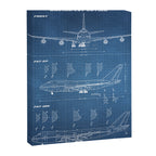 Boeing 747-SP and 747-100 Blueprint in High Resolution (light blue) Canvas Print Gallery Image 6