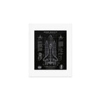 NASA Space Shuttle Blueprint in High Resolution (all black)  Art Print Gallery Image 1