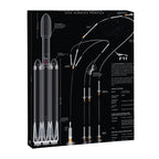 SpaceX Falcon Heavy Spacecraft NASA Rocket Blueprint in High Resolution (all black) Canvas Print Gallery Image 6