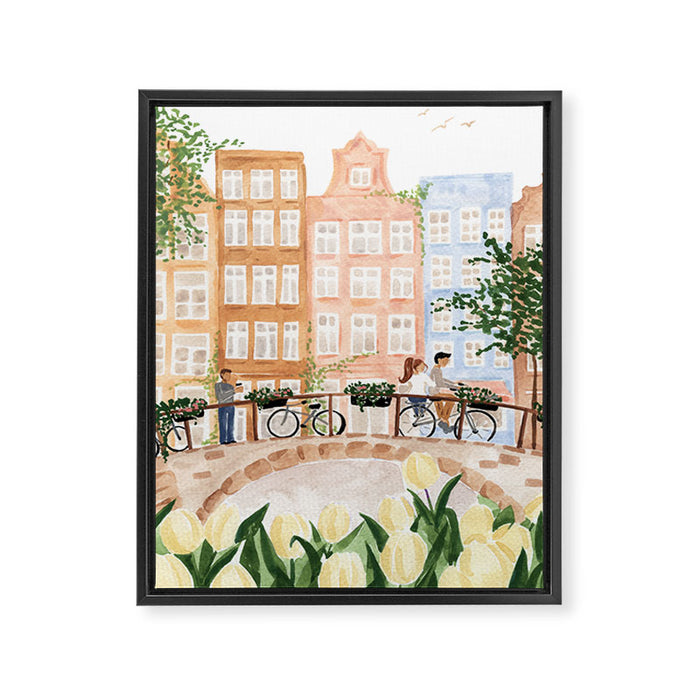 Amsterdam in the Spring Framed Canvas Print Gallery Image 1