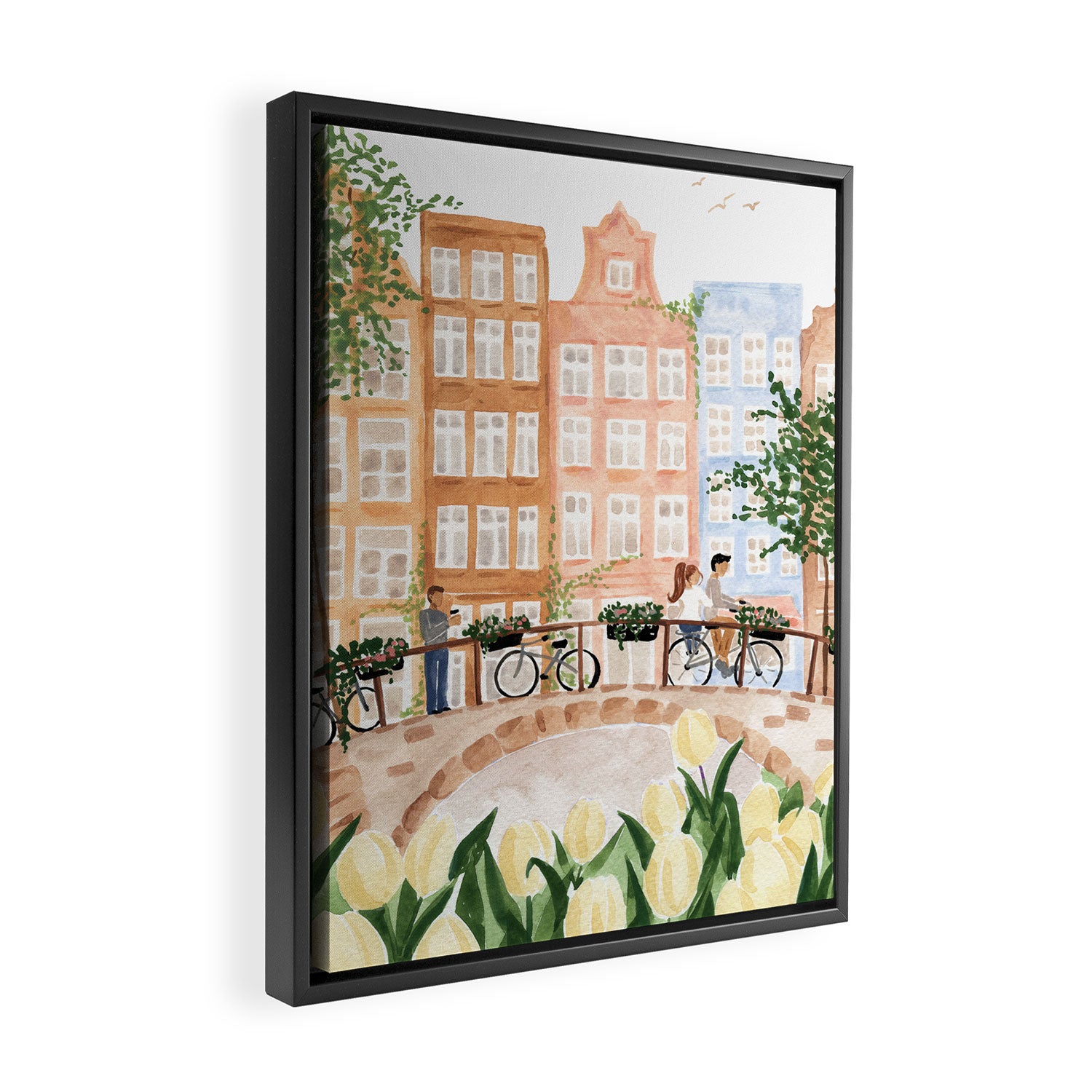 Amsterdam in the Spring Framed Canvas Print Gallery Image 2