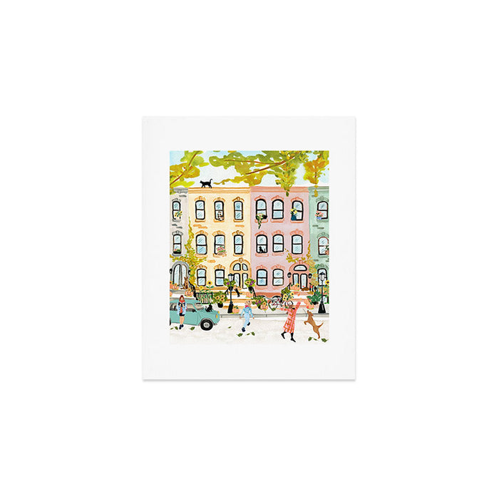 Autumn City Scene Art Print Gallery Image 1