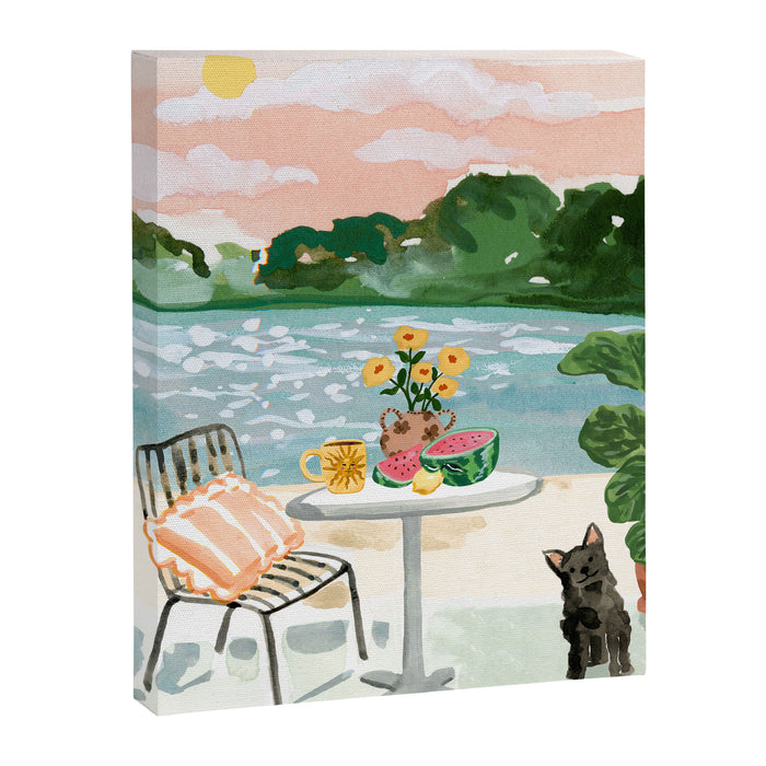 Beach Side Cafe Canvas Print Gallery Image 1