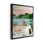 Beach Side Cafe Framed Canvas Print Gallery Image 2