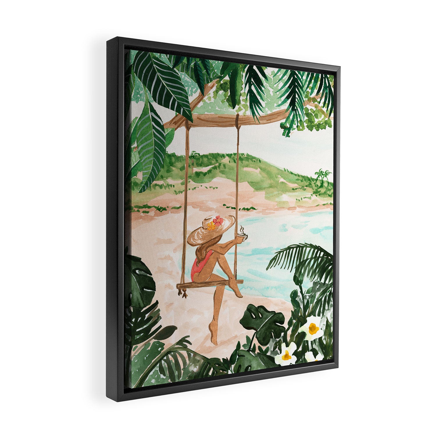 Beach Swing Framed Canvas Print Gallery Image 2