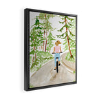 Biking in BC Framed Canvas Print Gallery Image 2