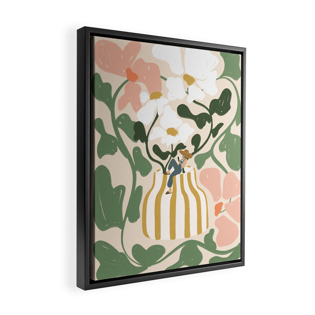 Bloom Reading Framed Canvas Print Gallery Image 2
