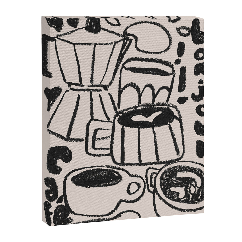 Bonjour Coffee In Black Canvas Print Gallery Image 6