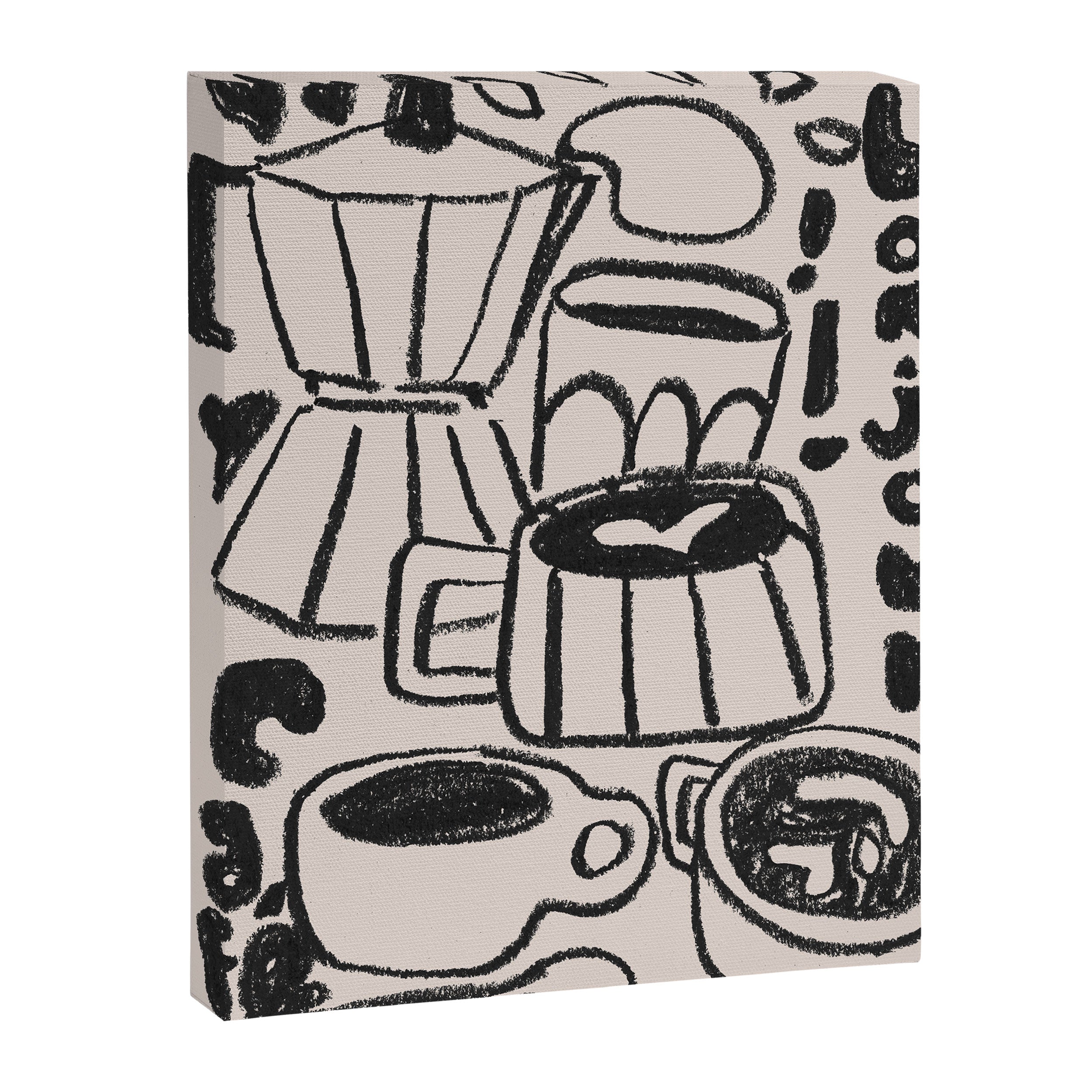 Bonjour Coffee In Black Canvas Print Gallery Image 6