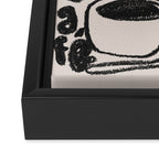 Bonjour Coffee In Black Framed Canvas Print Gallery Image 3
