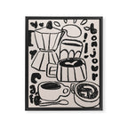 Bonjour Coffee In Black Framed Canvas Print Gallery Image 6