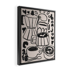 Bonjour Coffee In Black Framed Canvas Print Gallery Image 2