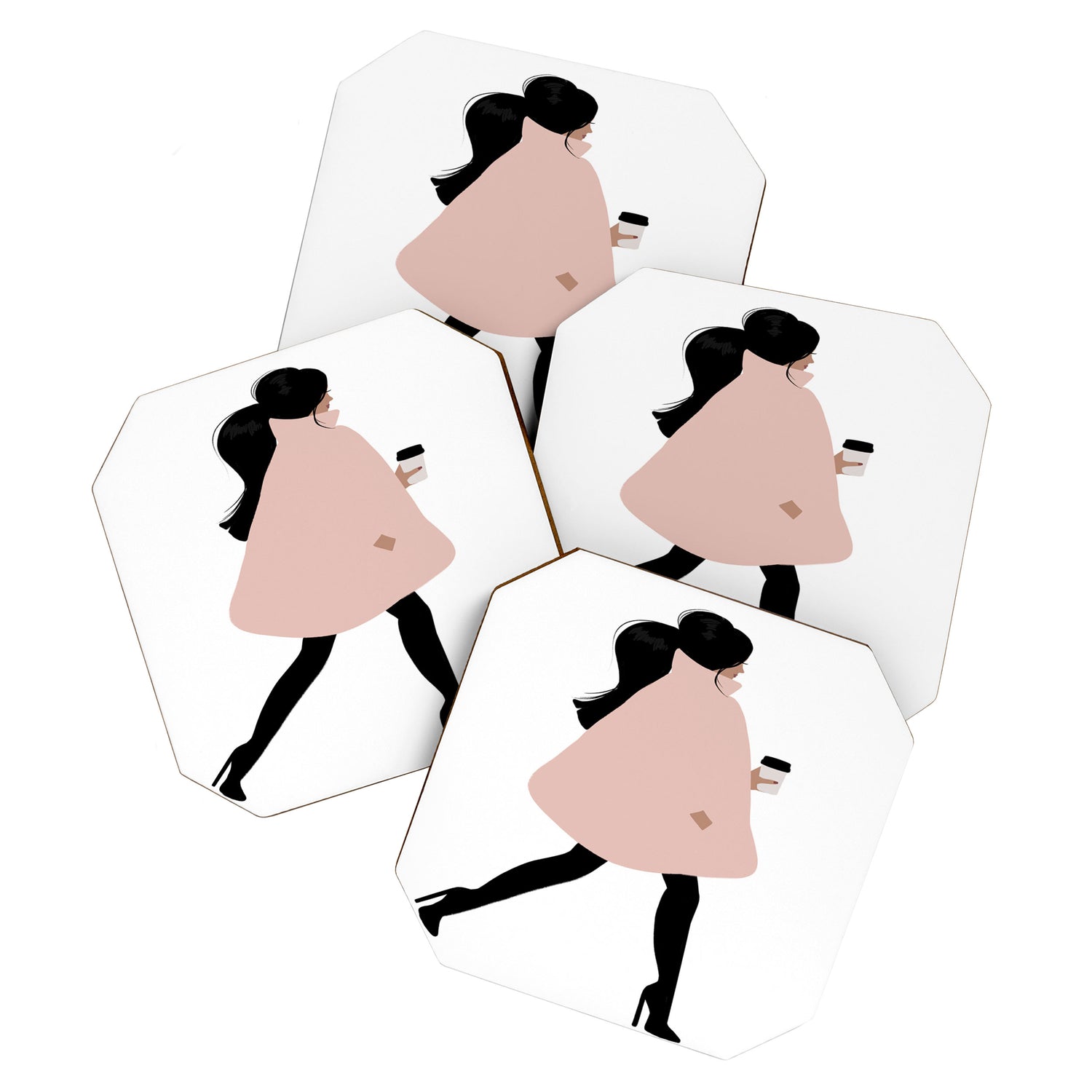 Bubble Coat Illustration by Sabina Fenn Coaster Gallery Image 1