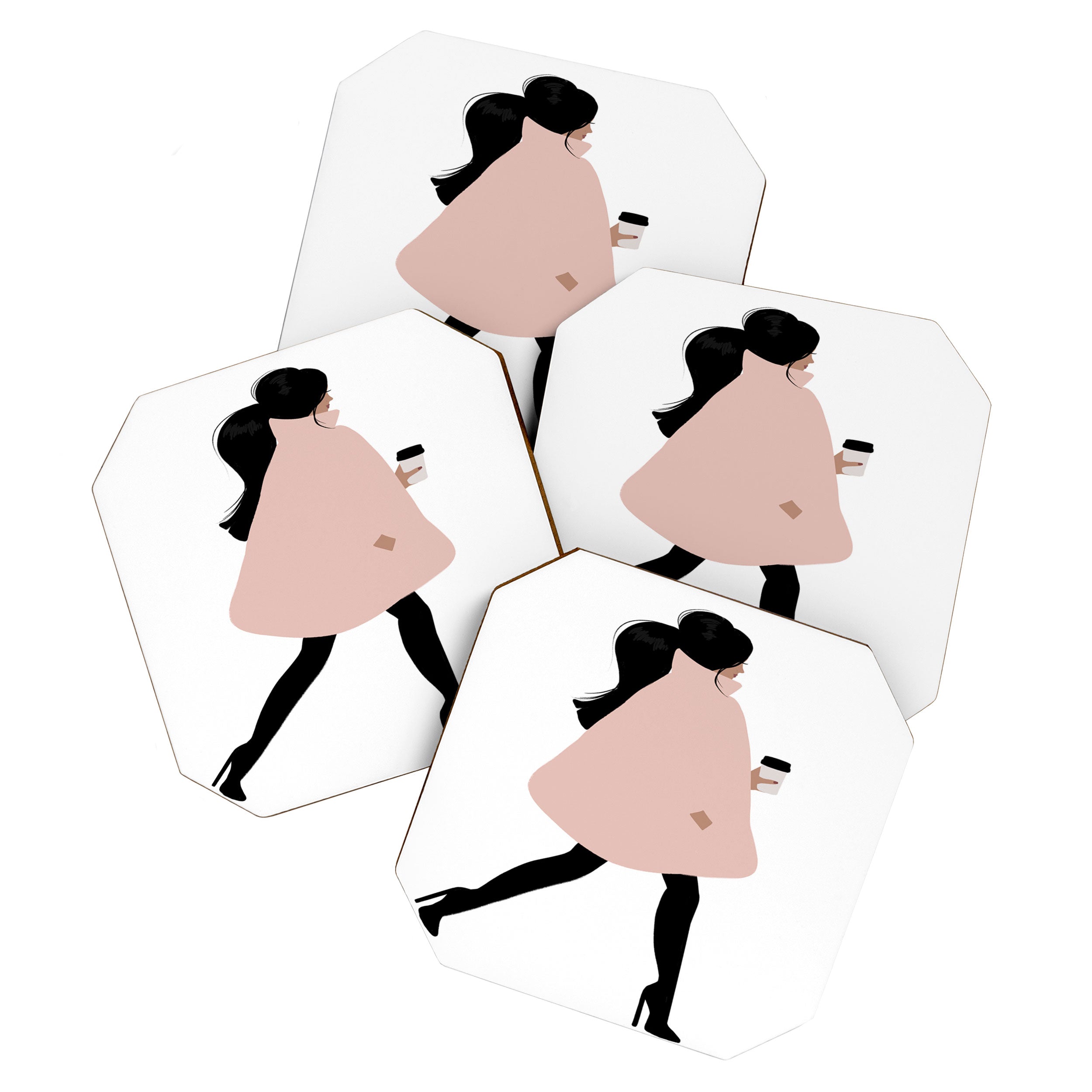 Bubble Coat Illustration by Sabina Fenn Coaster Gallery Image 1
