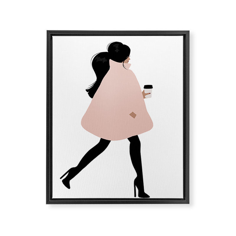 Bubble Coat Illustration by Sabina Fenn Framed Canvas Print Gallery Image 6