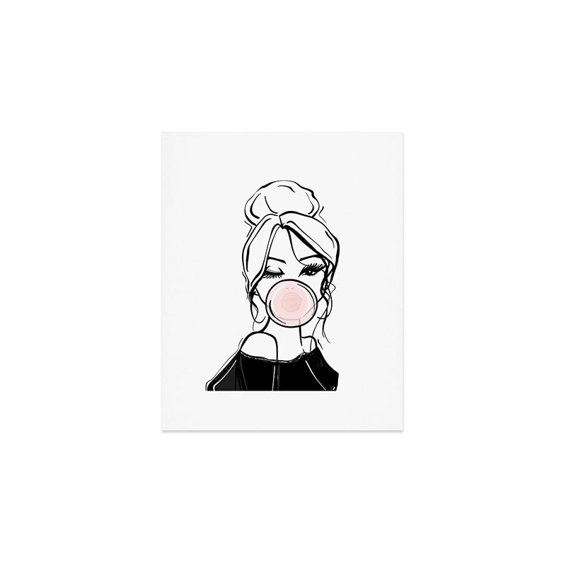 Bubble Gum Wink Art Print Gallery Image 1