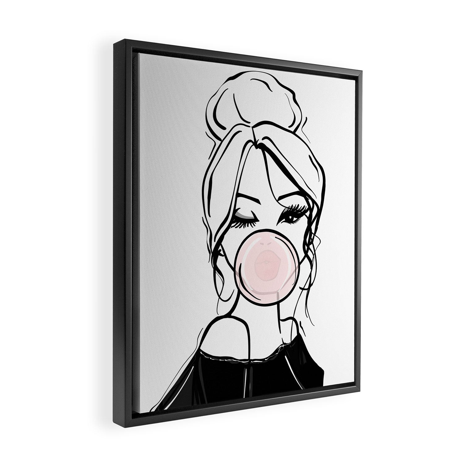 Bubble Gum Wink Framed Canvas Print Gallery Image 2