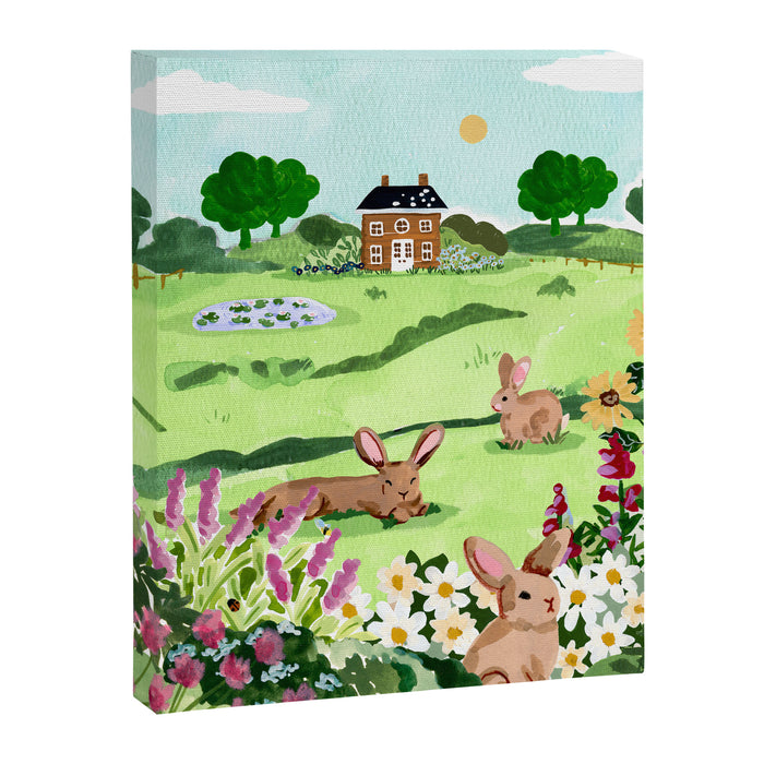Bunnies in a Field Canvas Print Gallery Image 1