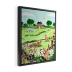 Bunnies in a Field Framed Canvas Print Gallery Image 2