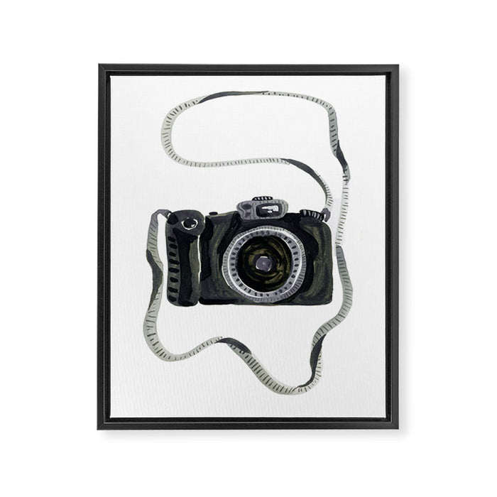 Camera Framed Canvas Print Gallery Image 1