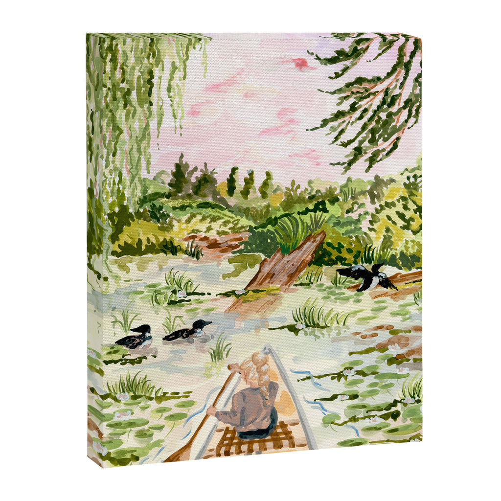 Canoeing on the Pond Canvas Print Gallery Image 6
