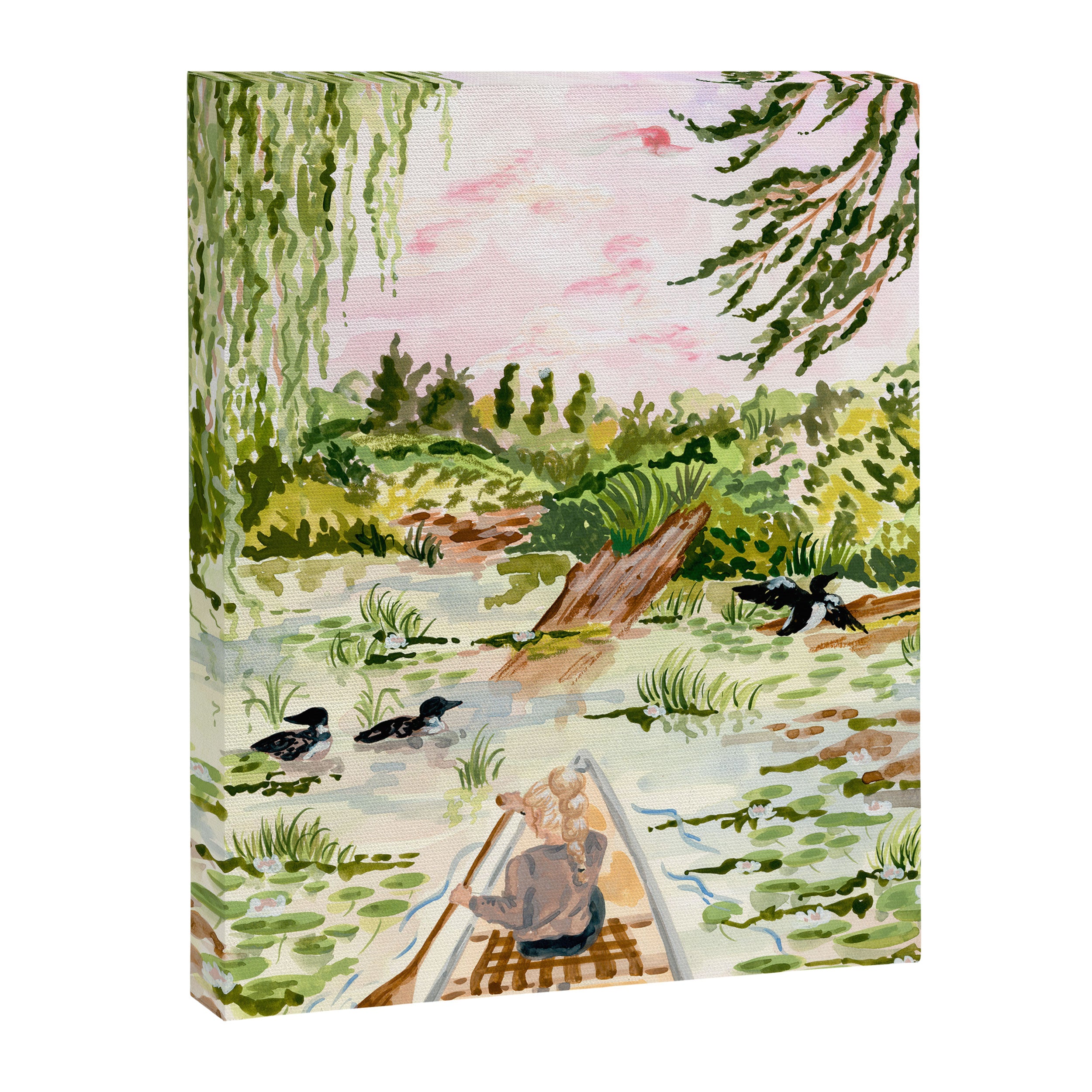 Canoeing on the Pond Canvas Print Gallery Image 6