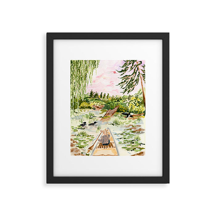 Canoeing on the Pond Framed Art Print Gallery Image 1