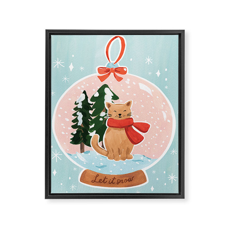 Cat in a Snowglobe Framed Canvas Print Gallery Image 8