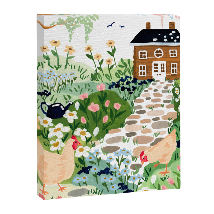 Chickens in the Garden Canvas Print Gallery Image 1